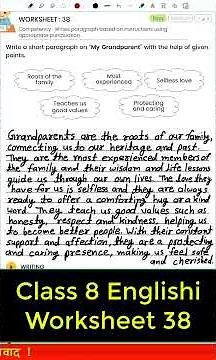 English Workbook class 8 worksheet 38 #worksheet38 #class8english #english