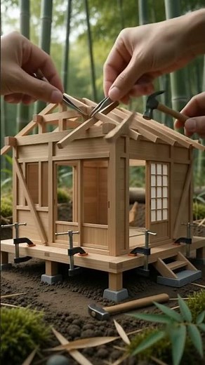 Building a Miniature Japanese Bamboo Forest Tea House from Scratch 🎋 | DIY Timelapse #architecture