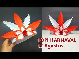 hiasan kepala merah putih || cara membuat topi karnaval 17 Agustus|| Topi dari kertas karton