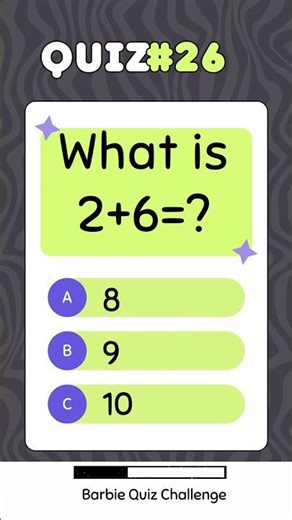 What is 2+6? #Barbie #Math #Quiz #Shorts