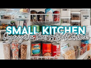 Small Kitchen Organization: ASMR Grocery Restock Refrigerator & Pantry