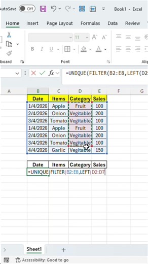 How to use UNIQUE, FILTER and LEFT together in Excel | Simple Trick | Majid Mazin