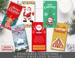 Christmas Money Gift Envelope Printable, Editable Cash Envelope, Printable Festive Holiday Money Holder Templates for Cash Gifts & Gift Card - Etsy