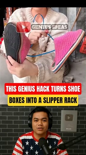 This Genius Hack Turns Shoe Boxes Into a Slipper Rack #diy #lifehacks #ideas #shorts