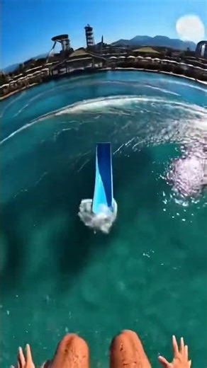 Waterslide into pool full of giant fish #funny #memes