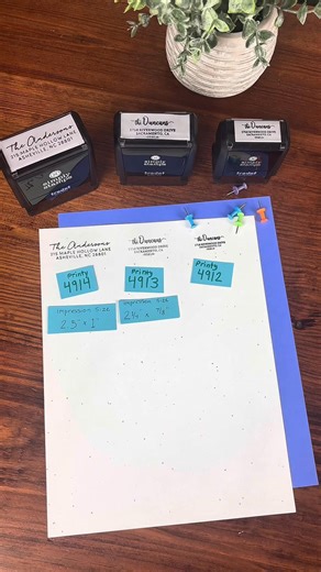 Which stamp size is right for you? 🖋️ Explore all our sizes on the website and start stamping in style today. ➡️ www.simplystamps.com #stamps #addressstamp #SimplyStamps #mail #stamping | SimplyStamps.com