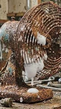 This rusty fan looked impossible to save #aishorts #cleaning #beforeandafter