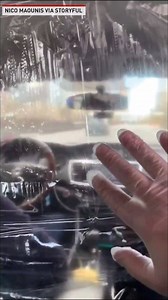 An Uber driver in New York City used sheets of plastic as a protective shield between the front and back seats of the vehicle as the city battled the deadly coronavirus pandemic on April 15. | The National Desk - TND