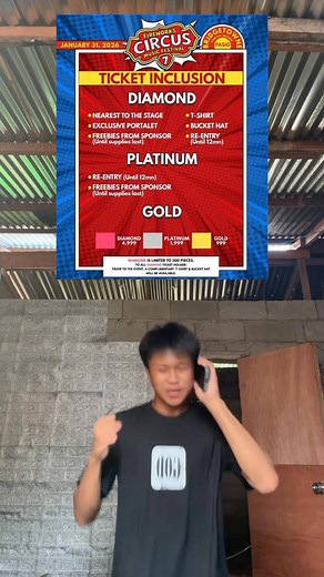 CIRCUS MUSIC FESTIVAL 7 TICKETS FOR AS LOW P999 ONLY!!! CIRCUS MUSIC FESTIVAL 7 January 31, 2026, 7:00am to 1:00am Bridgetowne Pasig concert grounds To reserve tickets, click here bit.ly/cmf-7 Use promo code CMF71000 to get P1,000 discount on platinum tickets. (Promo code is for first 1,000 platinum ticket buyers only) #CircusMusicFestival7 | Mr Mwah TV