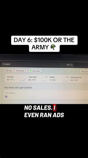 Day 6. Zero sales today. This is what it actually looks like. #clothingbrand #motivation #army #day6
