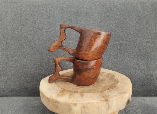 Kuksa-2 Pieces- Walnut Kuksa Cup Rustic Wooden Coffee Mug Handcarved - Etsy UK