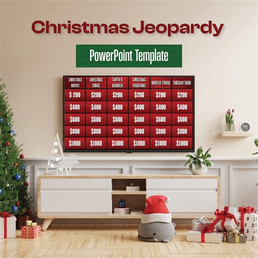 Christmas Jeopardy Game Powerpoint | Interactive Holiday Party Game | Christmas Trivia Quiz | Family Christmas Game | Digital Download - Etsy