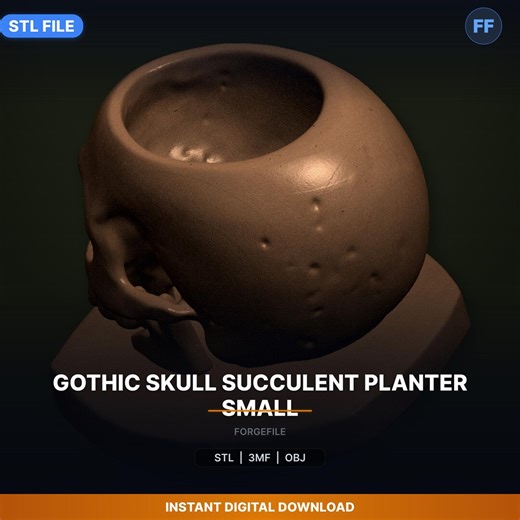 Gothic Skull Succulent Planter Small STL File | 3D Printable | Digital Download - Etsy