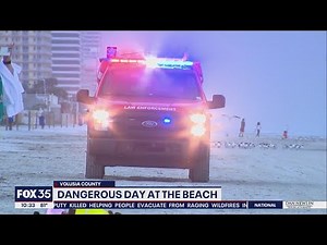 Dangerous day at the beach for Spring Break crowds