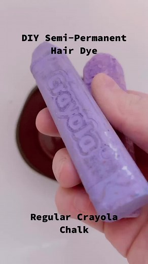 DIY Semi-Permanent Hair Dye: Wash out - Purple Crayola Chalk Hair Dye