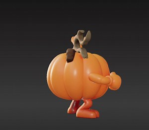 Articulated Pumpkin Flexi Toy – Swirled Vine Halloween Figure