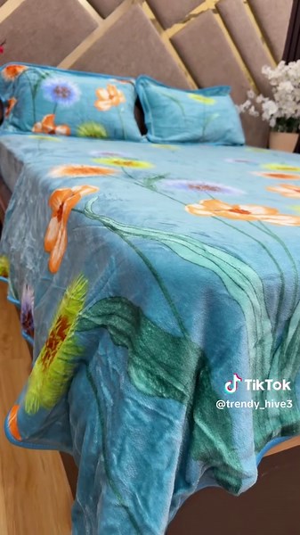 4pcs velvet bedding set-includes 1bedsheet,1blanket cover and 2pillow covers for a complete luxury look💙🛏️ Velvet night,cozy dreams🌙✨ DM to order-happiness packed!! #trendyhive💫💖 #dreamybedroom #softandstylish #velvetbedsheet #nepalonlinestore ..