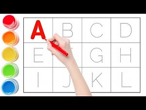 A to Z, Kids rhymes, ABCD, collection for writing along dotted lines for toddler, Alphabet, ABC song