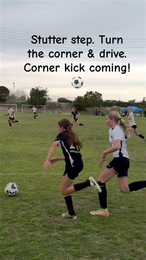 Stutter step then drive. Corner kick coming up next! ⚽️ #soccer #futbol #shorts