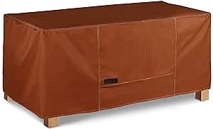 NettyPro Waterproof Patio Coffee Table Cover Rectangular 36 x 20 x 18 Inch Outdoor Furniture Coffee Table Cover Small Rectangle, Brown