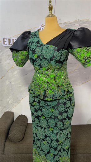 Elegant_Anike_styling on Instagram: "Created for a client who loves elegance without excess 🤍 A modest two-piece lace set — fitted blouse with zipper closure, off-shoulder V-neckline, and statement mixed-fabric sleeves. Outfit- @elegant_anike_styling #elegantanikestyling #modestfashion #fashiondesignerinibadan #africanfashionstyle #explorepage"