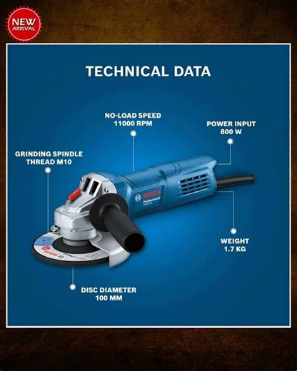 BOSCH Professional GWS 800 Angle Grinder | 800W Power | No-load Speed of 11000 RPM | Versatile Cu...