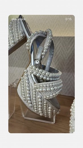 All these pearls, elevate your outfit with these meticulously handmade pearl platforma available in 4 and 6 inches | SKO