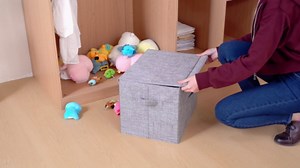 Citylife Fabric Storage Bins with Lid, Large Collapsible Linen Stackable Storage Bins, Closet Organizer and Cube Basket for Home, Office, Bedroom