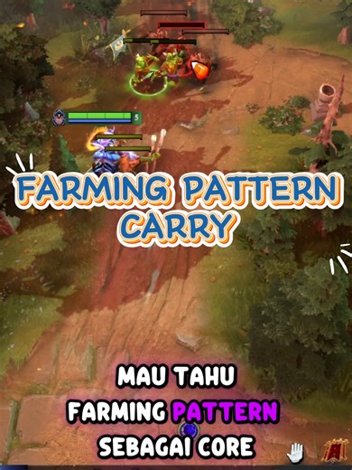 FARMING PATTERN CARRY Banyak player Dota 2 ngerasa mekaniknya udah oke, tapi MMR nggak naik-naik. Salah satu penyebab paling sering adalah farming yang nggak efisien. Di series ini gue bakal jelasin farming pattern core secara umum, yang bisa lo pakai di berbagai role, mulai dari offlane, midlane, sampai carry. Kita bahas dari lane phase, kapan harus fokus last hit, kapan mulai push wave, sampai gimana cara transisi ke jungle biar gold dan timing item lo lebih cepat dari musuh. Konsep yang gue j