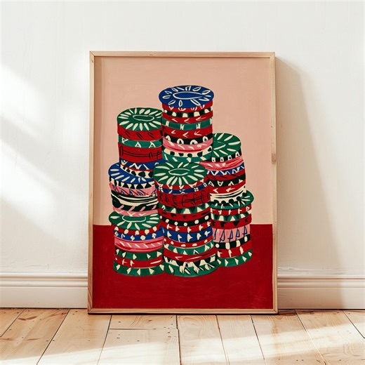 Poker Chips Wall Art | Casino Poster Print | Gambling Illustration | Las Vegas Decor Artwork | Retro Gaming Art Digital Download - Etsy