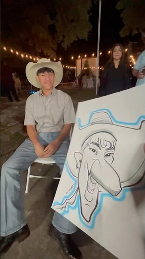 I DREW A CARICATURE: BIG COWBOY HAT V.S BIG NOSE