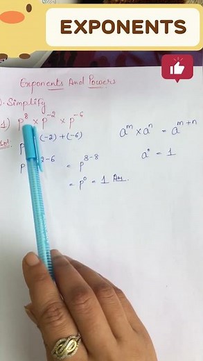 Laws of Exponents and Powers - Most Important Questions - Exponents #maths #exponents #shorts #exam