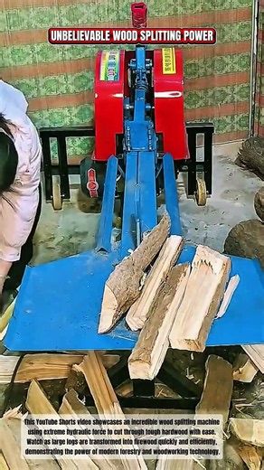 🔥 Powerful Hydraulic Wood Splitter – Massive Log Split in Seconds