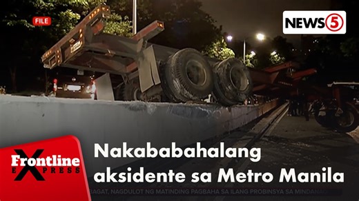 #FrontlineExpress | Nababahala ang Metropolitan Manila Development Authority (MMDA) sa dumaraming bilang ng mga aksidente sa Metro Manila. For more videos, visit us at www.news5.com.ph. | News5