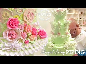 Cake decorating techniques - How to - Royal icing piping & flower making demo tutorials