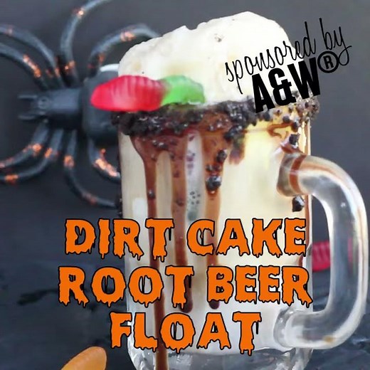 Dirt Cake Root Beer Float (Halloween Drink)