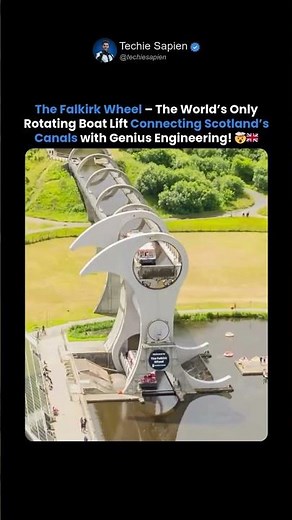 World’s Only Rotating Boat Lift – The Incredible Falkirk Wheel in Scotland! 🤯🚢
