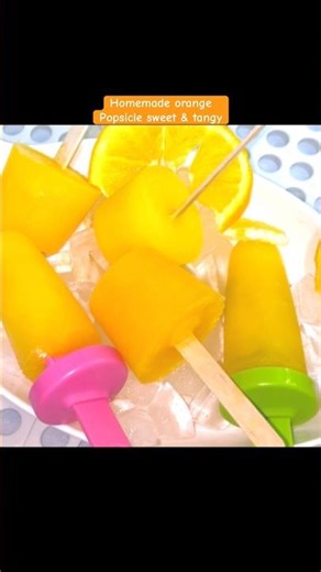 Homemade orange popsicle 💛recipe for summer #orangepopsicles #viral #ytshorts