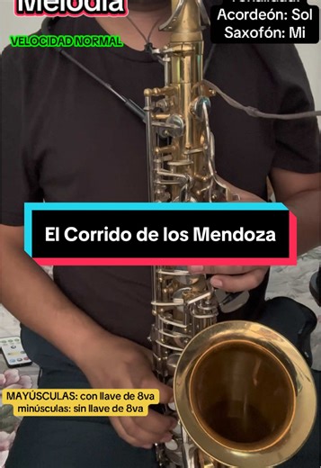 Tutorial Saxofón alto (El Corrido de los Mendoza) al estilo de La Reunión Norteña #norteñosax🎷