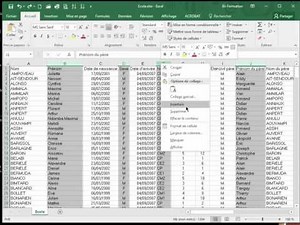Excel: Colonnes-Lignes