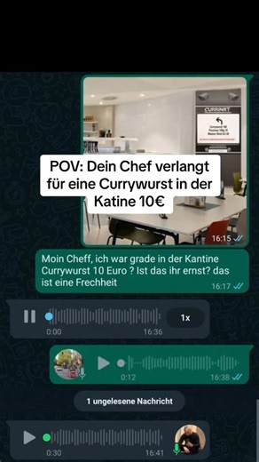Denis W. | Chef 👔 on Instagram: "Lasst ein follow da für mehr von Florian und Chef 💀😂 #chef #florian #arbeit #chat #comedy"