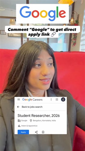 Dhruvi khandelwal | 🔥 Comment - “Google” and I’l directly send you the link. ➡️Only limited vacancies are available so apply fast Google has launched their... | Instagram