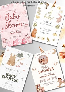 Adorable Baby Shower Templates-editable - Etsy