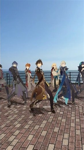 【海辺のステージだぜ! ブリキ 4/5】海の男たちのための舞台なのか 原神の鍾離と夏のイケメン野郎どもが「ブリキノダンス」踊ってみた【原神 AR ダンス】