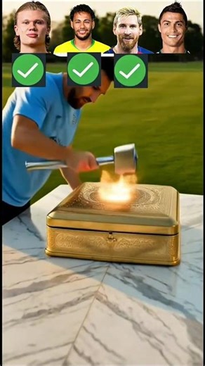 Gold Treasure Box Challenge between Ronaldo vs Messi, Neymar, Haaland 🏎 #ytshorts #ronaldo #messi