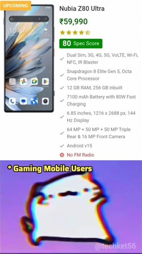 Nubia Z80 Ultra 💪 Full Specs In Just 7 Sec #shorts #ytviral