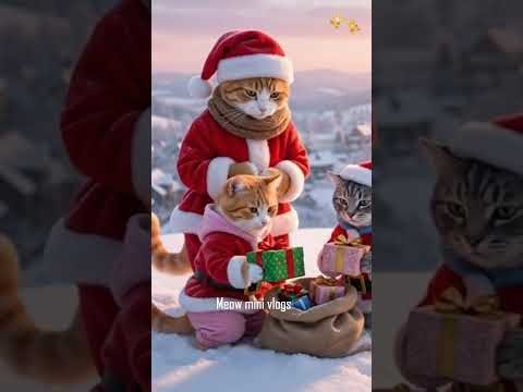 Cute Christmas Cat & Baby Kitten | Heart-Melting AI Holiday Animation ✨”