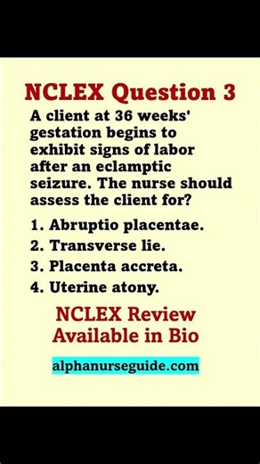 NCLEX Questions and Answers: Nursing Assessment after an eclamptic seizure | NCLEX Review