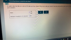 Converting between compound units: BasicA cyclist rides his b... | Filo