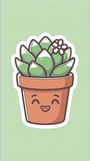 Easy Kawaii Succulent Drawing for Beginners!